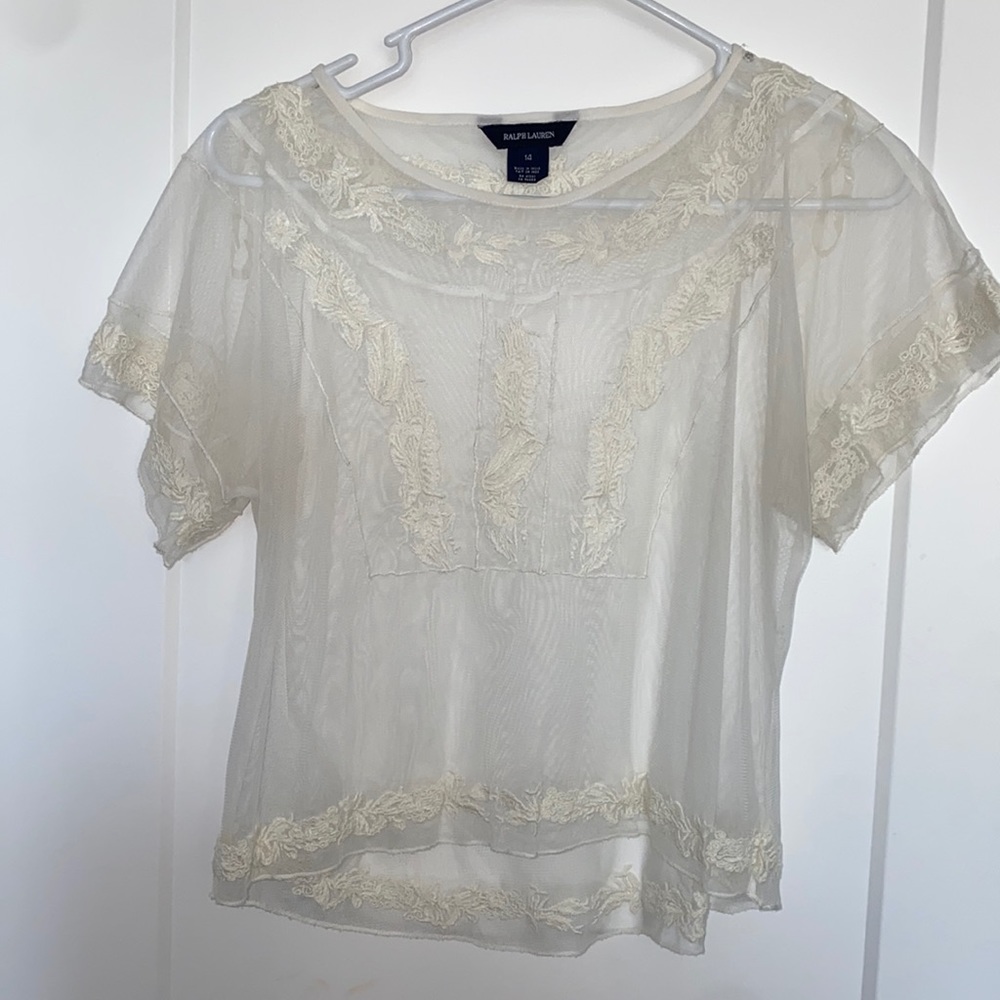 Ralph Lauren see through lace top